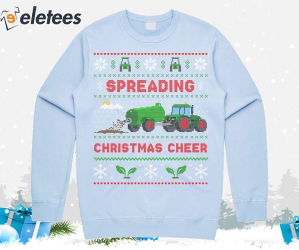 Spreading Christmas Cheer Green Farming Ugly Christmas Sweater