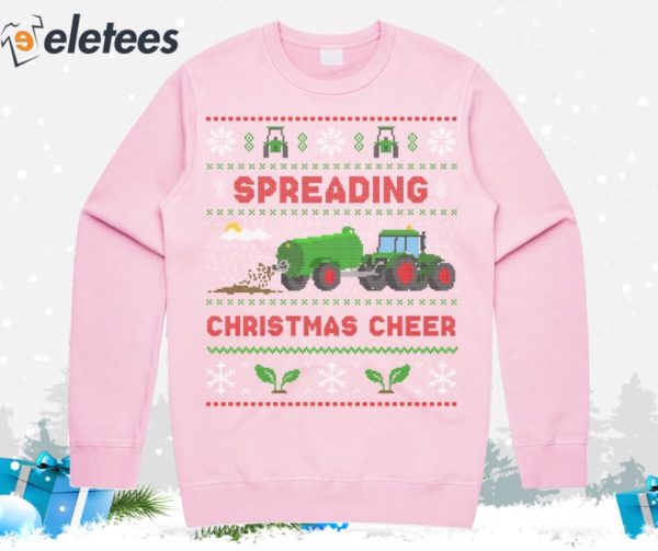 Spreading Christmas Cheer Green Farming Ugly Christmas Sweater