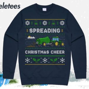 Spreading Christmas Cheer Green Farming Ugly Christmas Sweater 5
