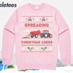 Spreading Christmas Cheer Red Farming Ugly Christmas Sweater 4