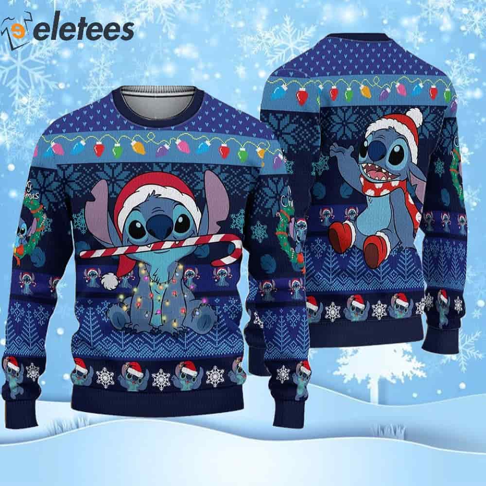 Lilo And Stitch Christmas Light Ugly Sweater - Trends Bedding
