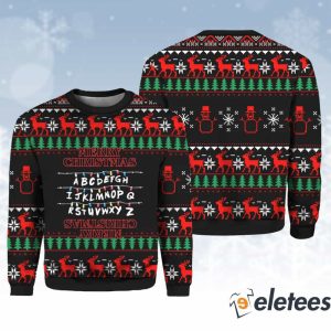 Stranger Things Alphabet Ugly Christmas Sweater 1