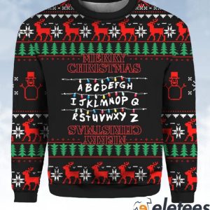 Stranger Things Alphabet Ugly Christmas Sweater 2