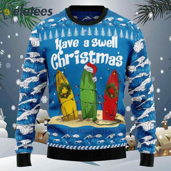 Surfer Swell Christmas Ugly Christmas Sweater