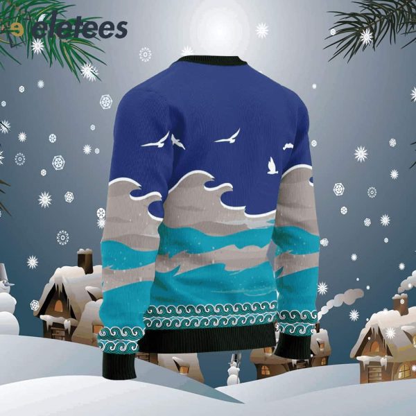 Surfing Santa Ugly Christmas Sweater