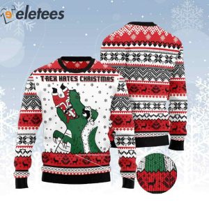 T Rex Hates Christmas Ugly Sweater 2