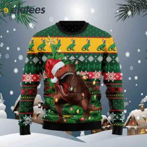 T rex In Noel Tree Ugly Christmas Sweater