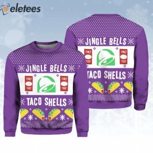 Taco Bell Jingle Bells Taco Shells Ugly Christmas Sweater 3