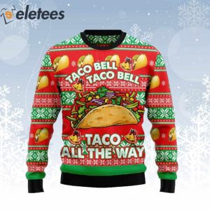 Taco Bell Taco On The Way Ugly Christmas Sweater 1