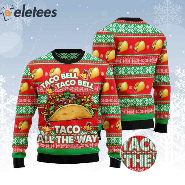 Taco Bell Taco On The Way Ugly Christmas Sweater