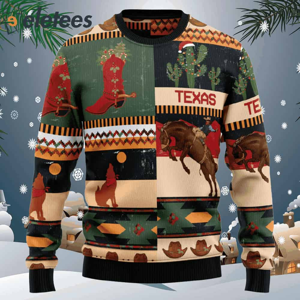 Houston Texans Snowflakes Pattern Ugly Christmas Sweater