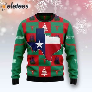 Texas Merry Christmas Y'all Ugly Sweater