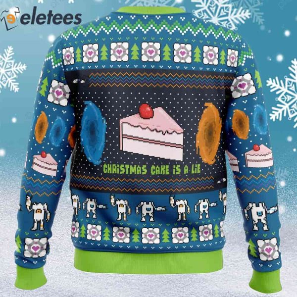 The Christmas Cake Is A Lie Portal 2 Ugly Christmas Sweater