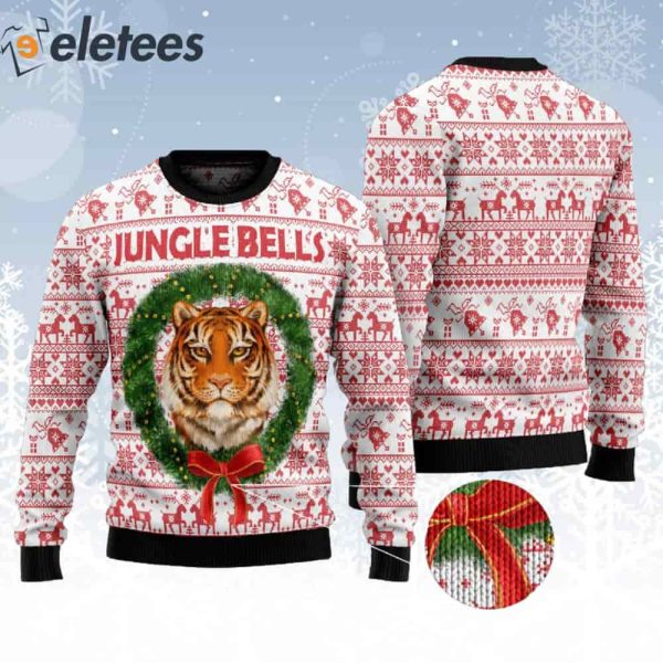 Tiger Jungle Bells Ugly Christmas Sweater