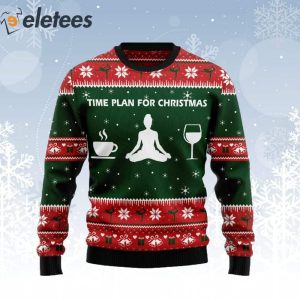 Time Plan For Christmas Yoga Ugly Christmas Sweater 1
