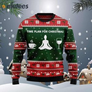 Time Plan For Christmas Yoga Ugly Sweater