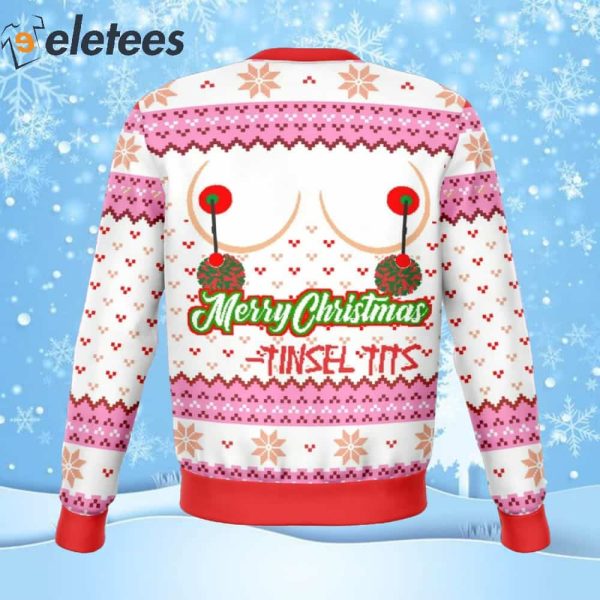 Tinsel Tits Funny Ugly Christmas Sweater