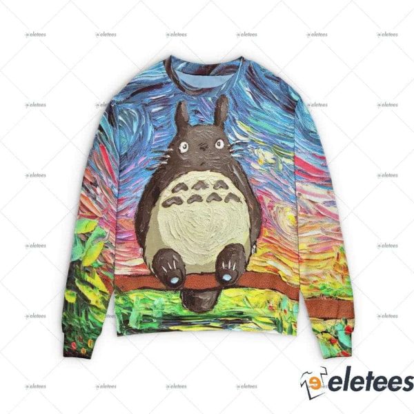 Totoro and The Starry Night 3D Sweater