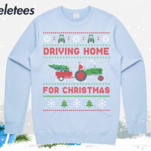 Tractor Driving Home For Christmas Ugly Christmas Sweater 6