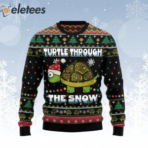 Turtle Through The Snow Ugly Christmas Sweater 1