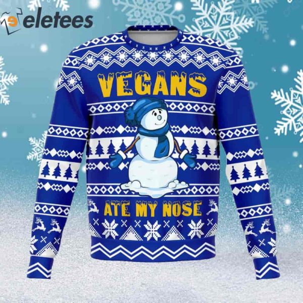 Vegans Ate My Nose Ugly Christmas Sweater
