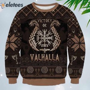 Victory Or Valhalla Ugly Christmas Sweater 1