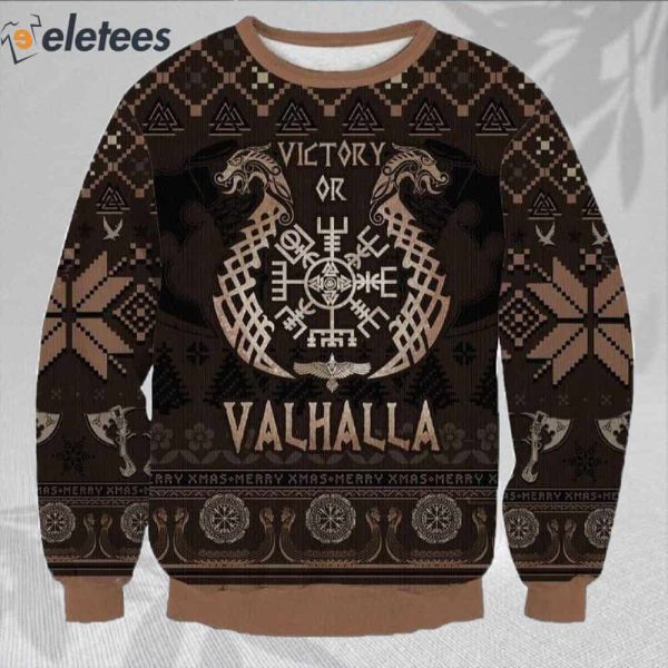 Victory Or Valhalla Ugly Christmas Sweater