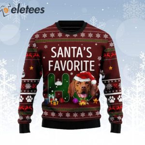 Vizsla Santas Favorite Ho Ugly Christmas Sweater 1