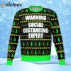 Warning Social Distancing Expert Ugly Christmas Sweater