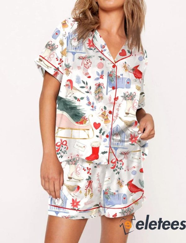 Watercolor Holiday Pajama Set