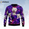 West Highland White Terrier Leaves Purple Ugly Christmas Sweater