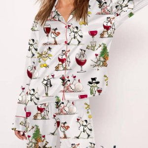 Winey Snowman Long Pajama Set 1
