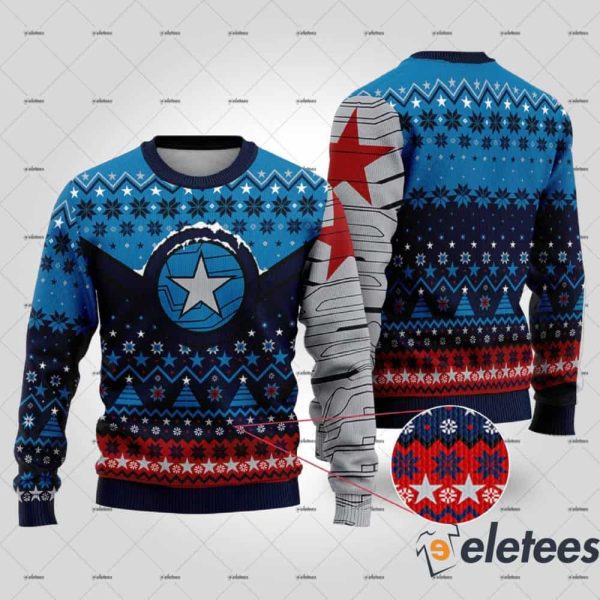 Winter Soldier Bucky Barnes Ugly Christmas Sweater