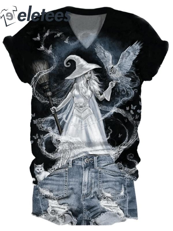 Witch Halloween Print Shirt