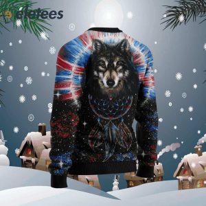 Wolf Dream Catcher Ugly Christmas Sweater1