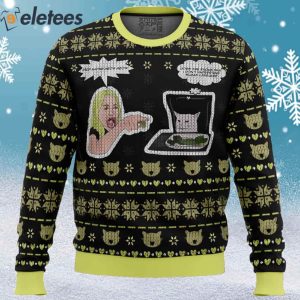 Woman Yelling At Cat Meme Ugly Christmas Sweater 1