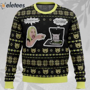 Woman Yelling At Cat Meme Ugly Christmas Sweater 2