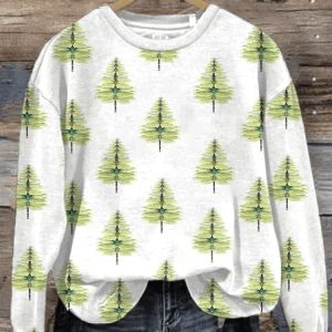 WomenS Casual Dragonfly Tree Christmas Sweatshirt1
