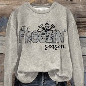 Women’S Casual Freezin’ Season Printed Long Sleeve Sweatshirt