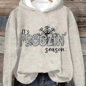 WomenS Casual Freezin Season Printed Long Sleeve Sweatshirt1