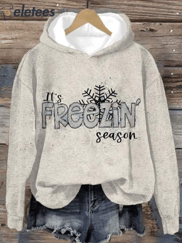 Women’S Casual Freezin’ Season Printed Long Sleeve Sweatshirt