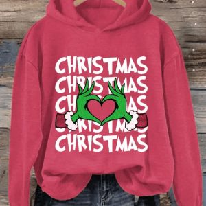 Womens Casual Christmas Letter Grinch Sweatshirt3