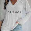 Women’s Casual Matthew Perry Friend Print Long Sleeve Shirt