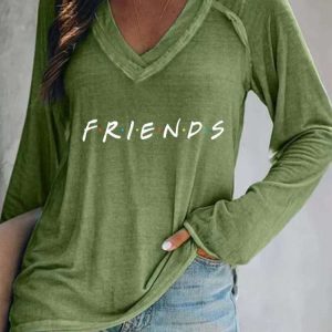 Womens Casual Friend Print Long Sleeve Shirt 3