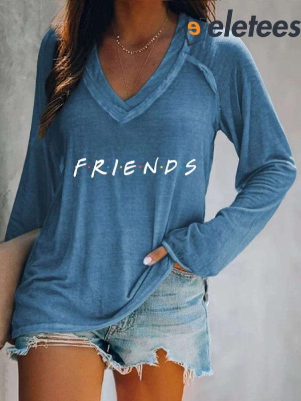Women’s Casual Matthew Perry Friend Print Long Sleeve Shirt
