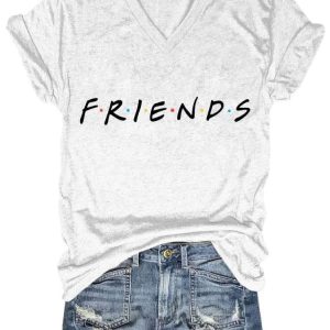 Women's Casual Matthew Perry Friend Print Short Sleeve Shirt