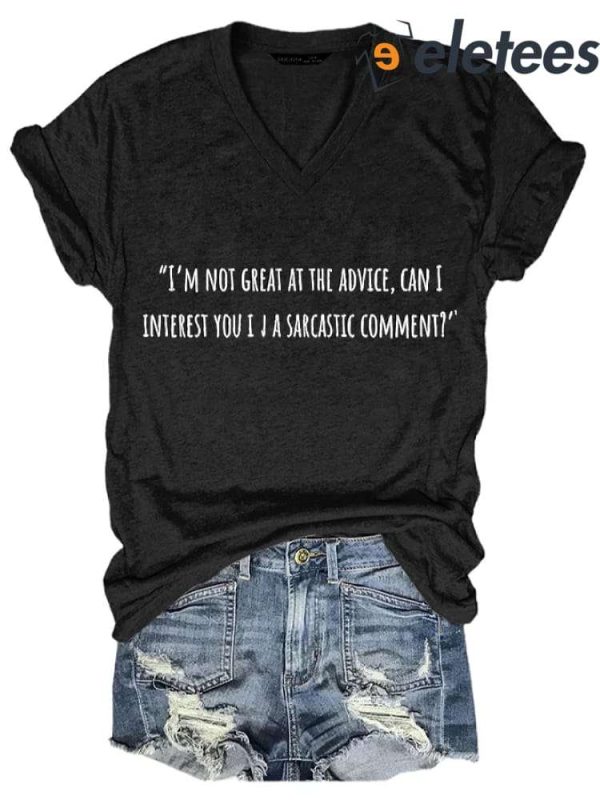 Women’s Casual Matthew Perry I Am Not Great At The Advice Can I Interest You In A Sarcastic Comment Print Short Sleeve Shirt
