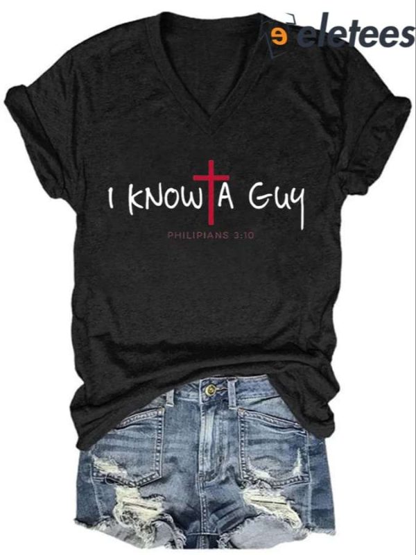 Women’s Casual I Can’T But I Know A Guy Printed Short Sleeve Shirt