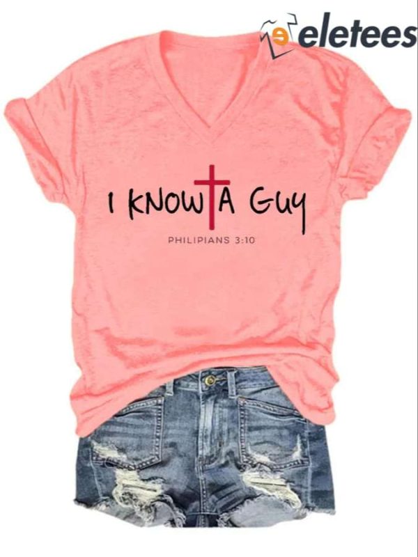 Women’s Casual I Can’T But I Know A Guy Printed Short Sleeve Shirt