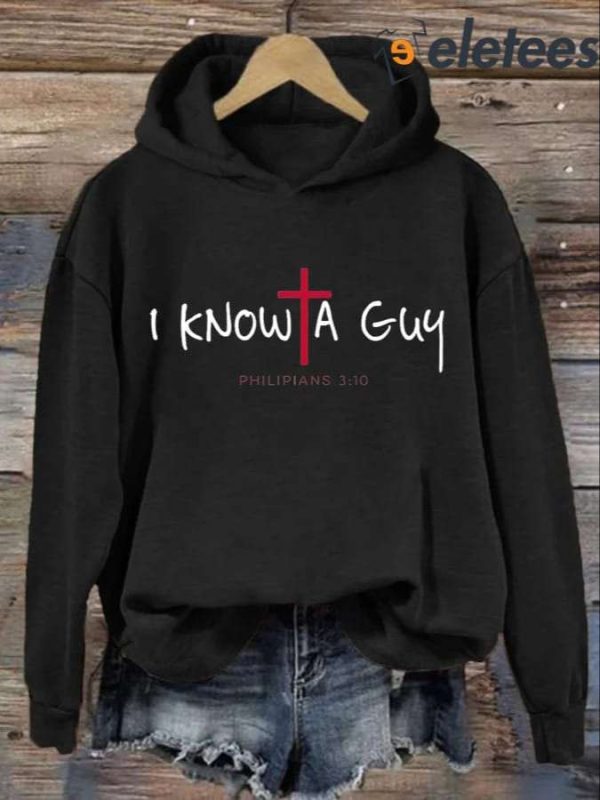 Women’s Casual I Can’t But I Know A Guy Printed Long Sleeve Hoodie